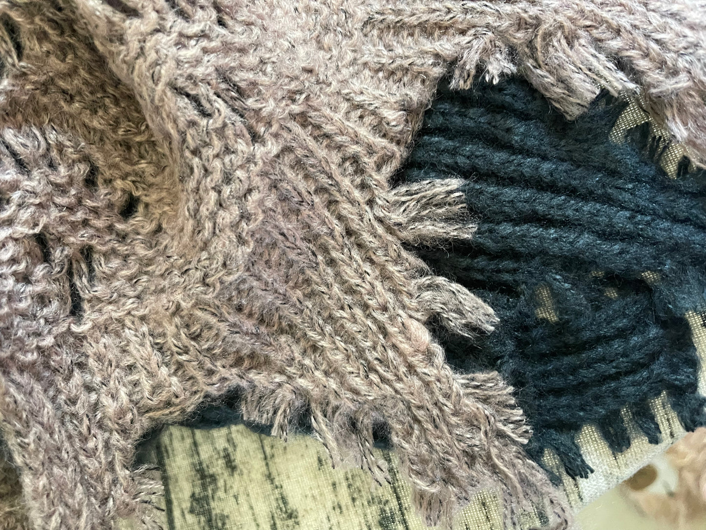 Feather Knit Boho Scarf