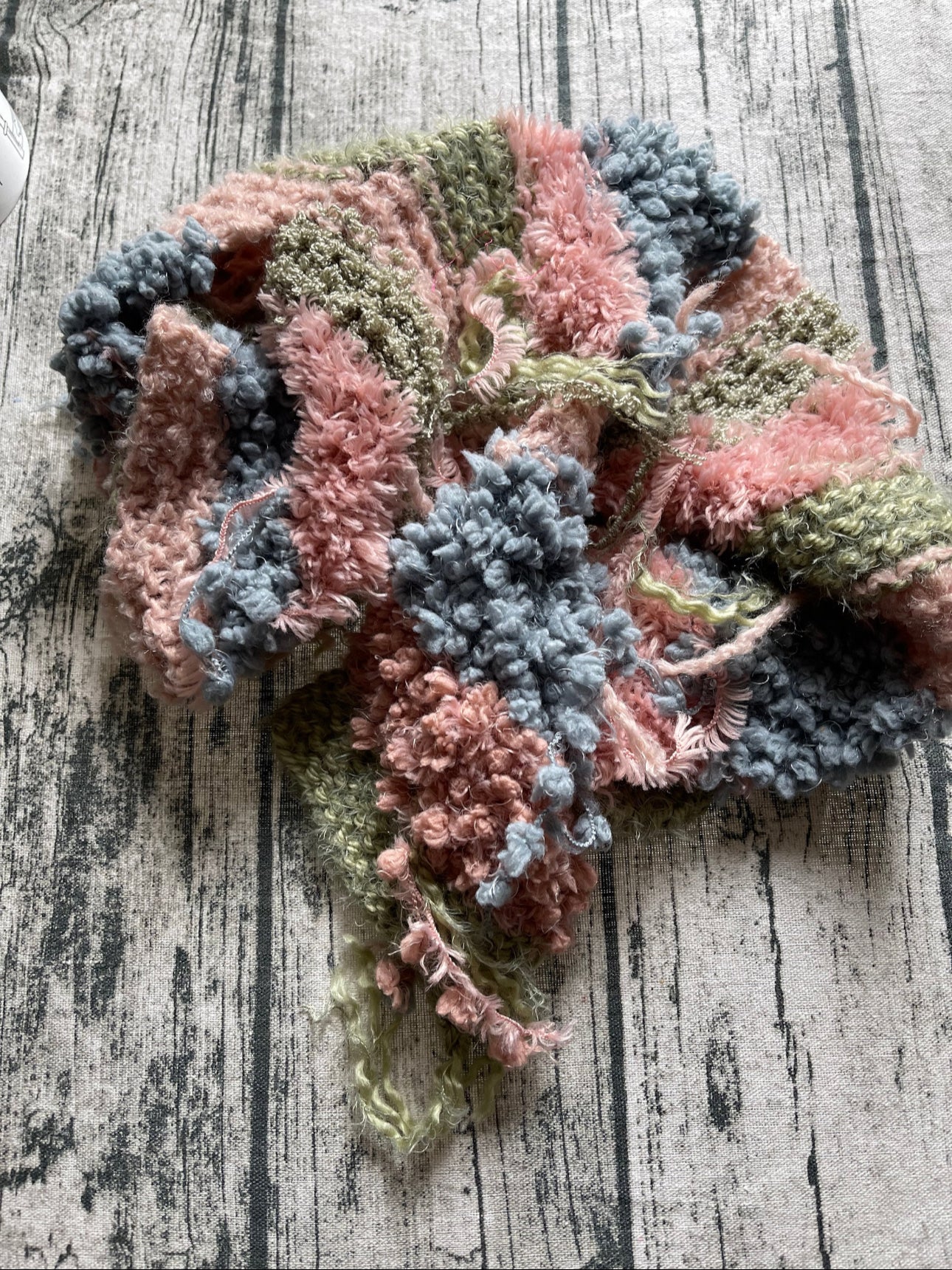 Vintage Hand-Knit Scrap Scarf