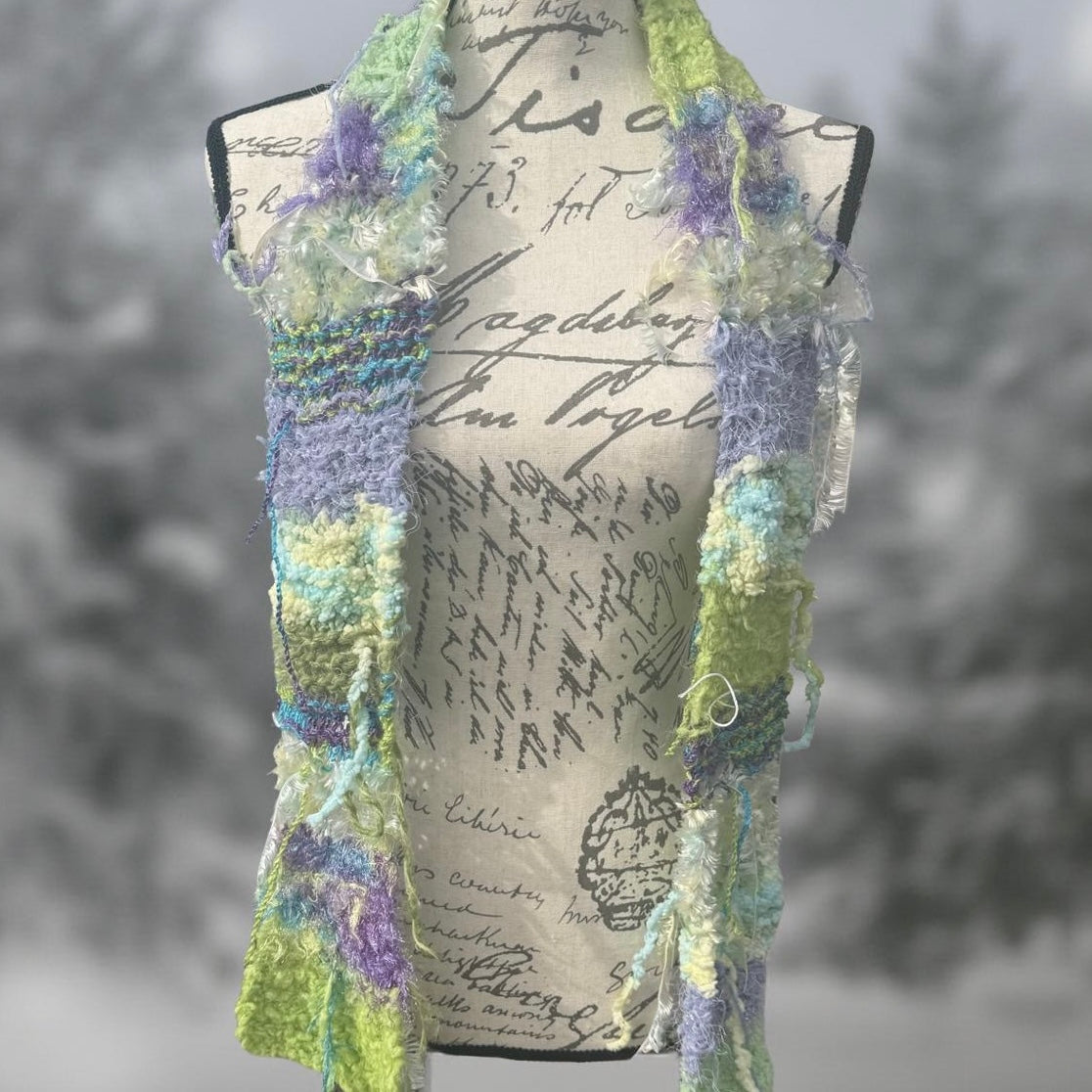 Signs Of Spring Hand-Knitted Scrap Scarf