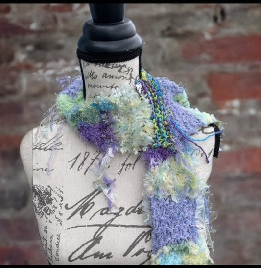 Signs Of Spring Hand-Knitted Scrap Scarf