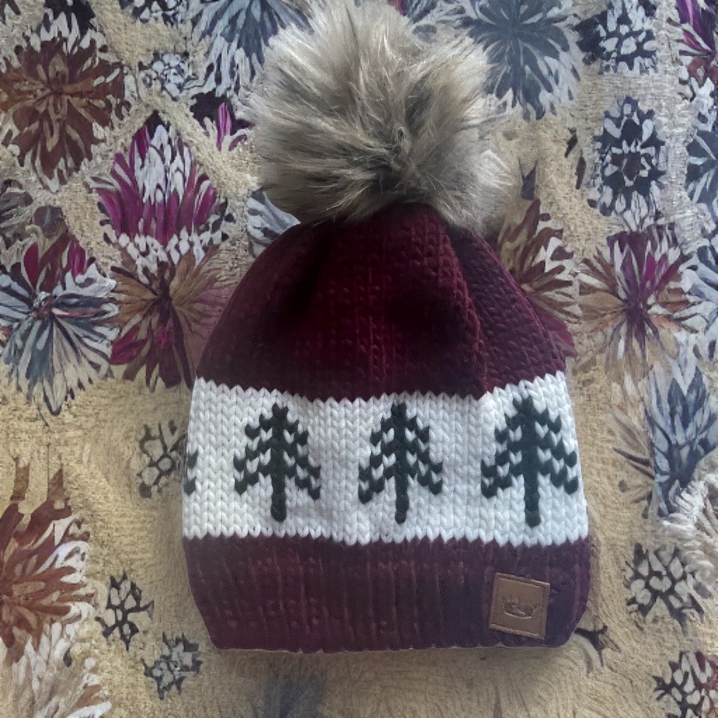 Burgundy Tree Hat