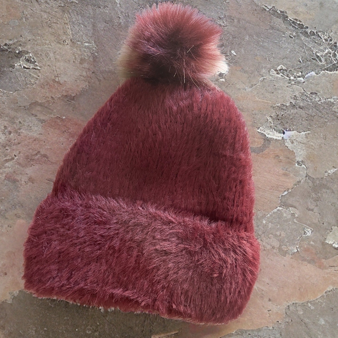 Merlot Ultra Soft Faux Mohair Beanie