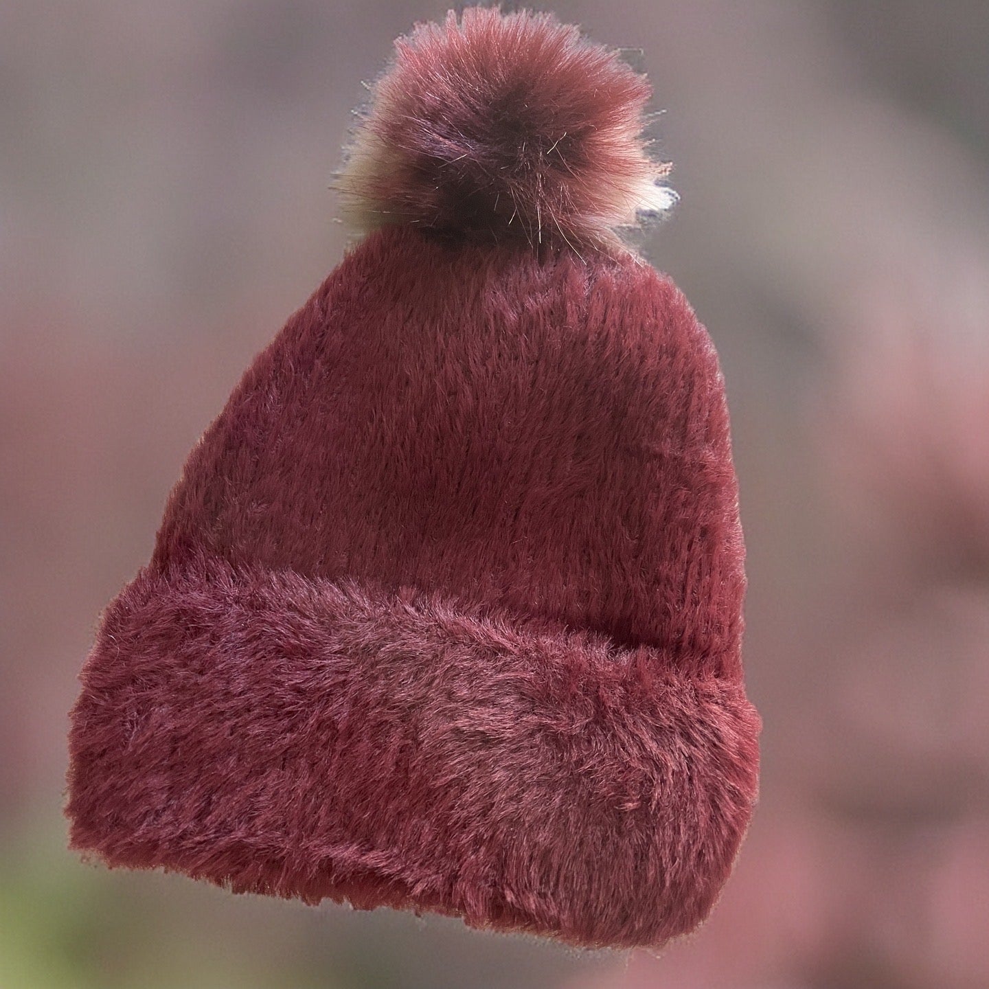 Merlot Ultra Soft Faux Mohair Beanie