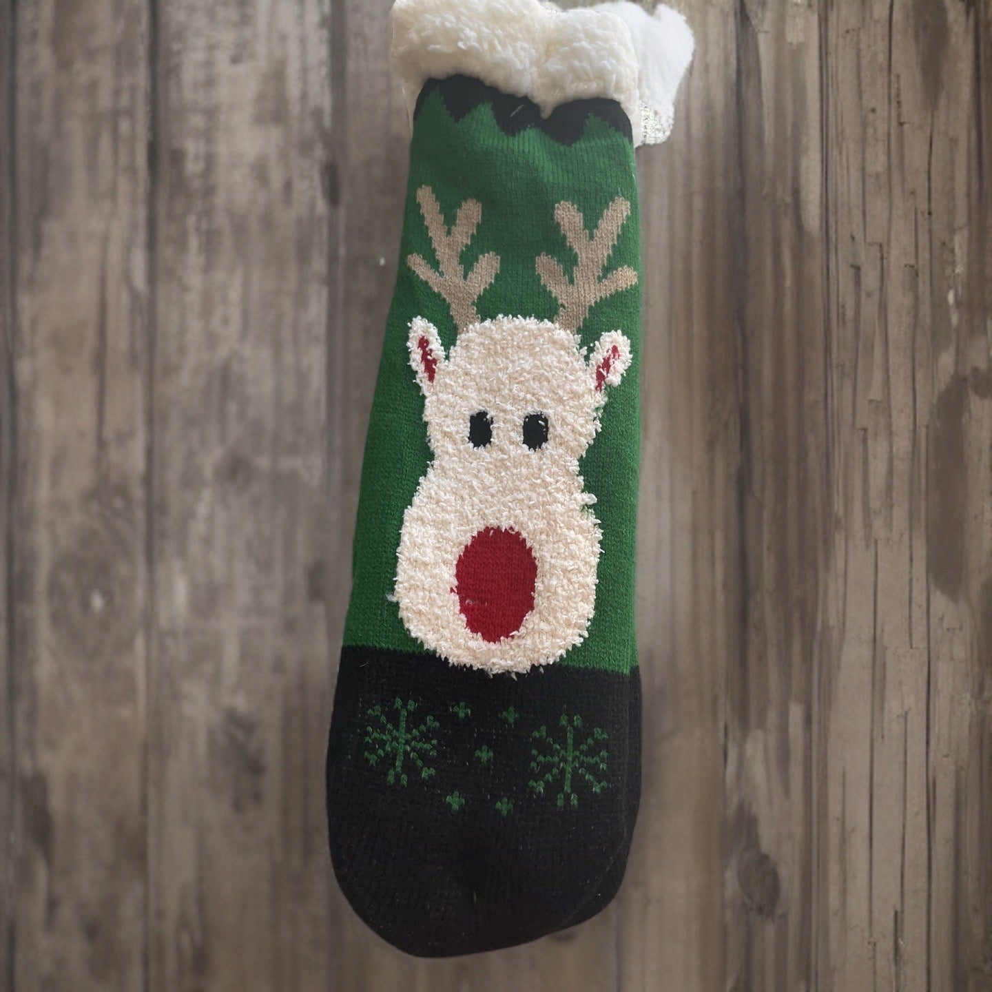 Reindeer Sherpa Non-Slip Slipper Socks