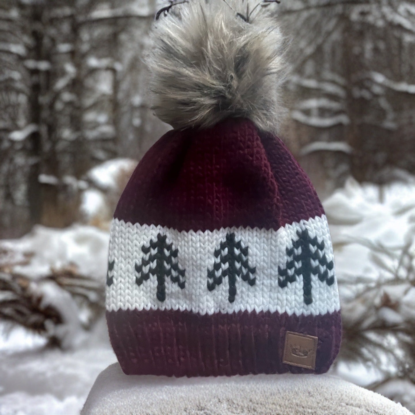 Burgundy Tree Hat