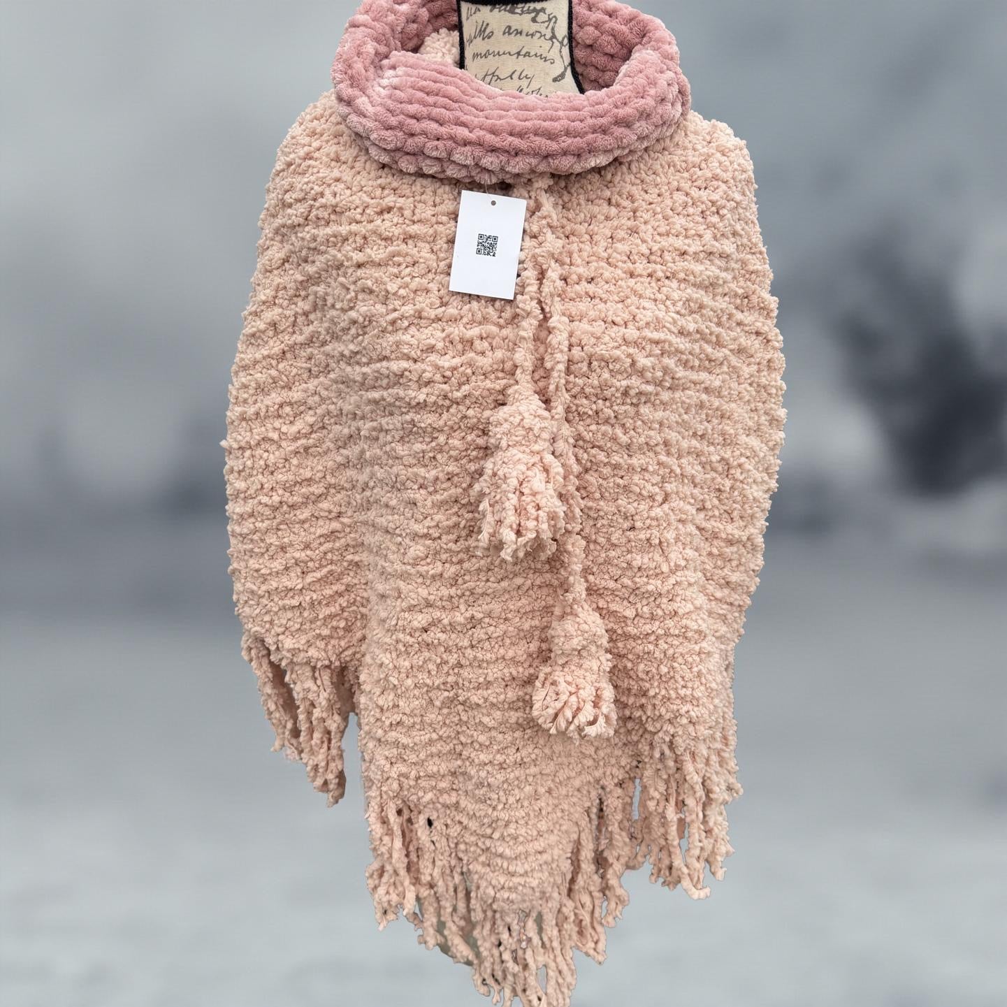 Boucile Hand-Knitted Blush Substantial Poncho