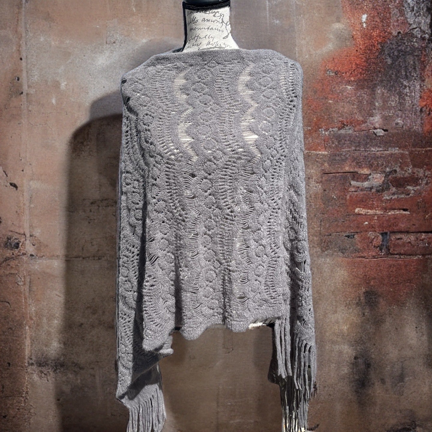 Scallop Knit Lace Poncho