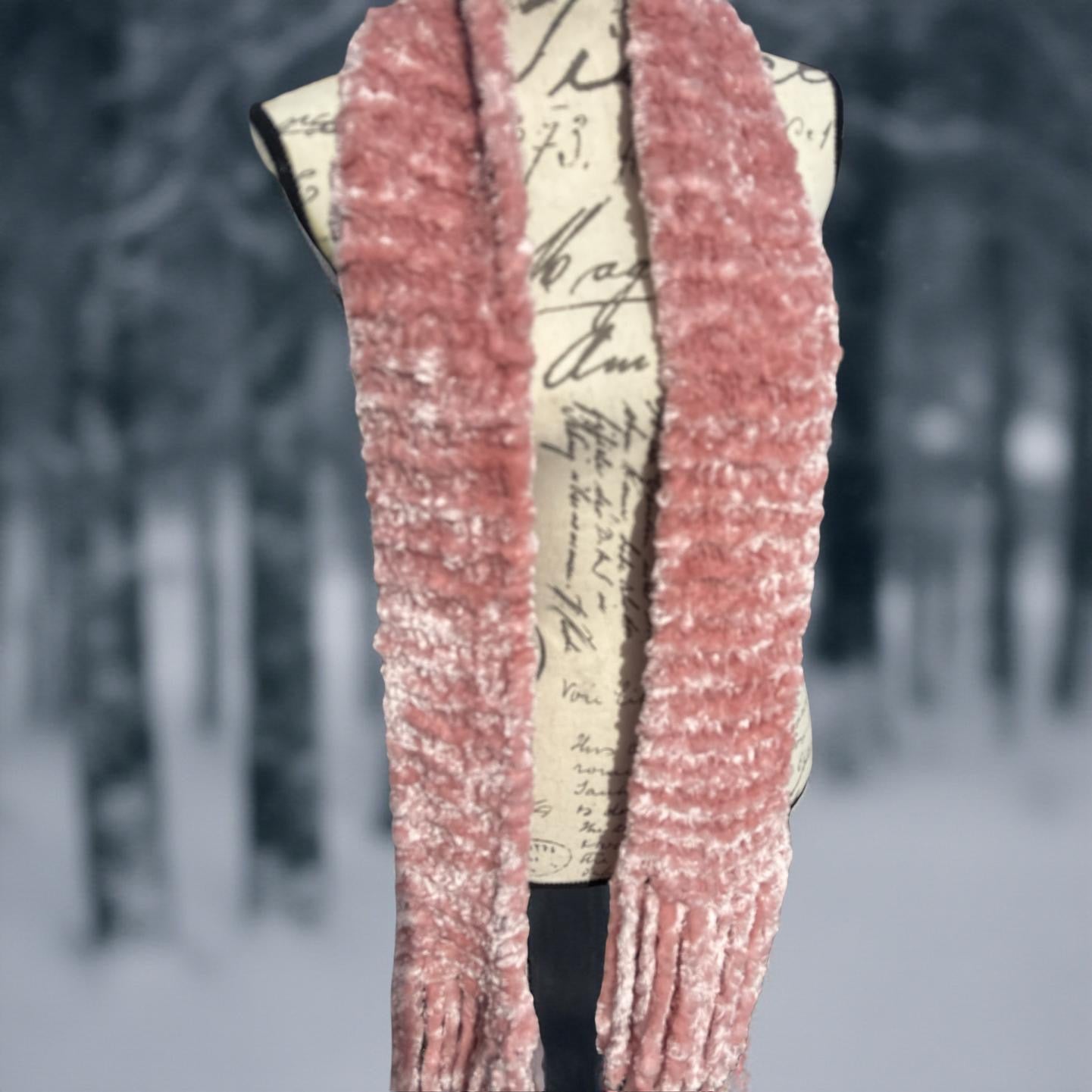 Velvet Hand-Knit Scarves