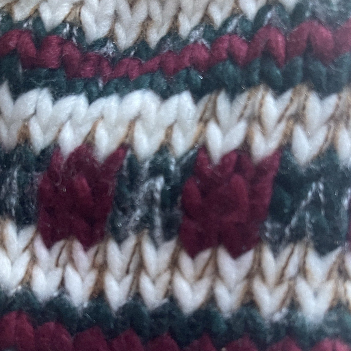 Red and Green Striped Pom Hat