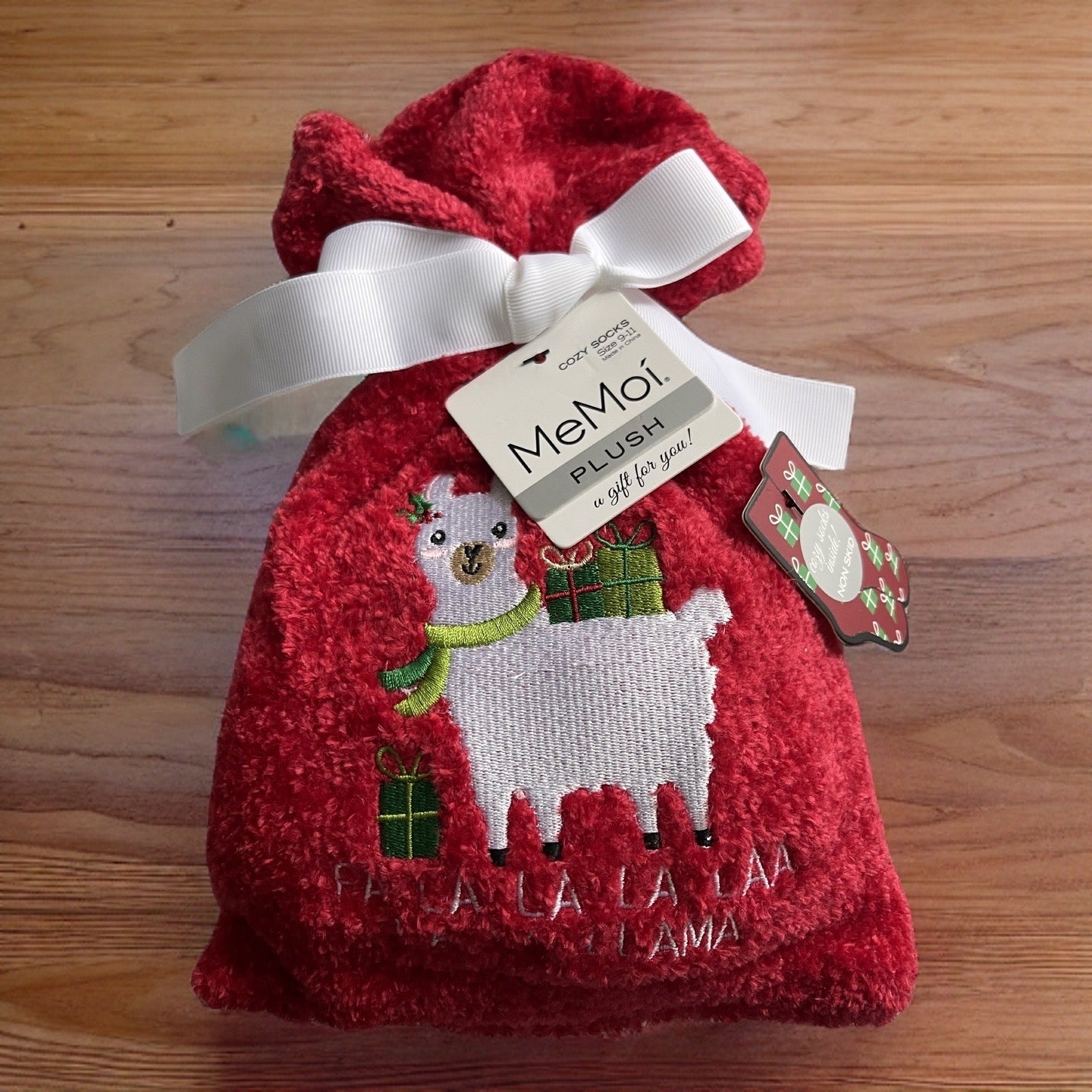 Fa La La Llamas Christmas Bag Slipper Socks