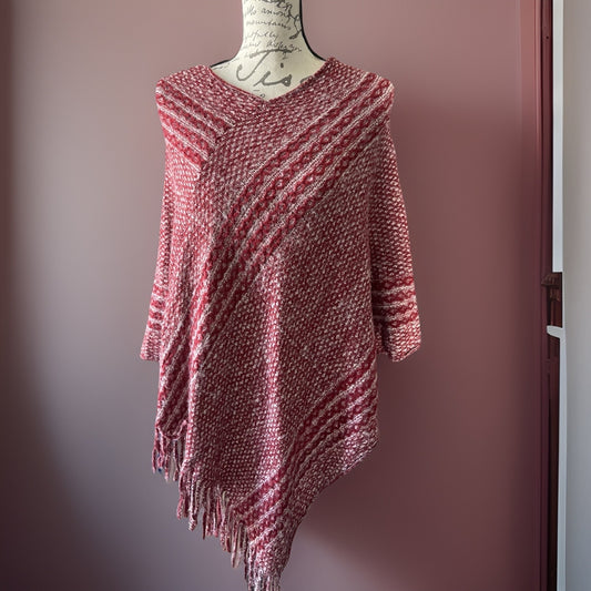 Striped Knit Poncho