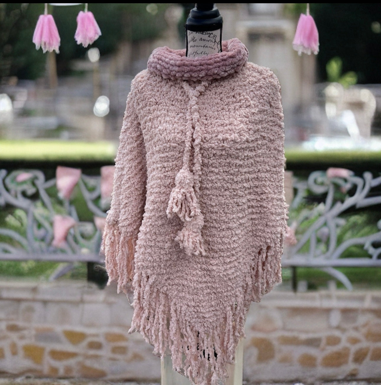 Boucile Hand-Knitted Blush Substantial Poncho