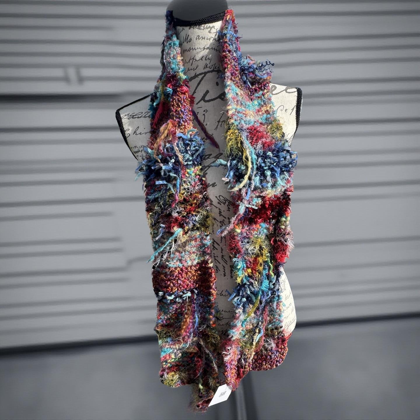 Tie Dye Hand-Knitted Scrap Scarf