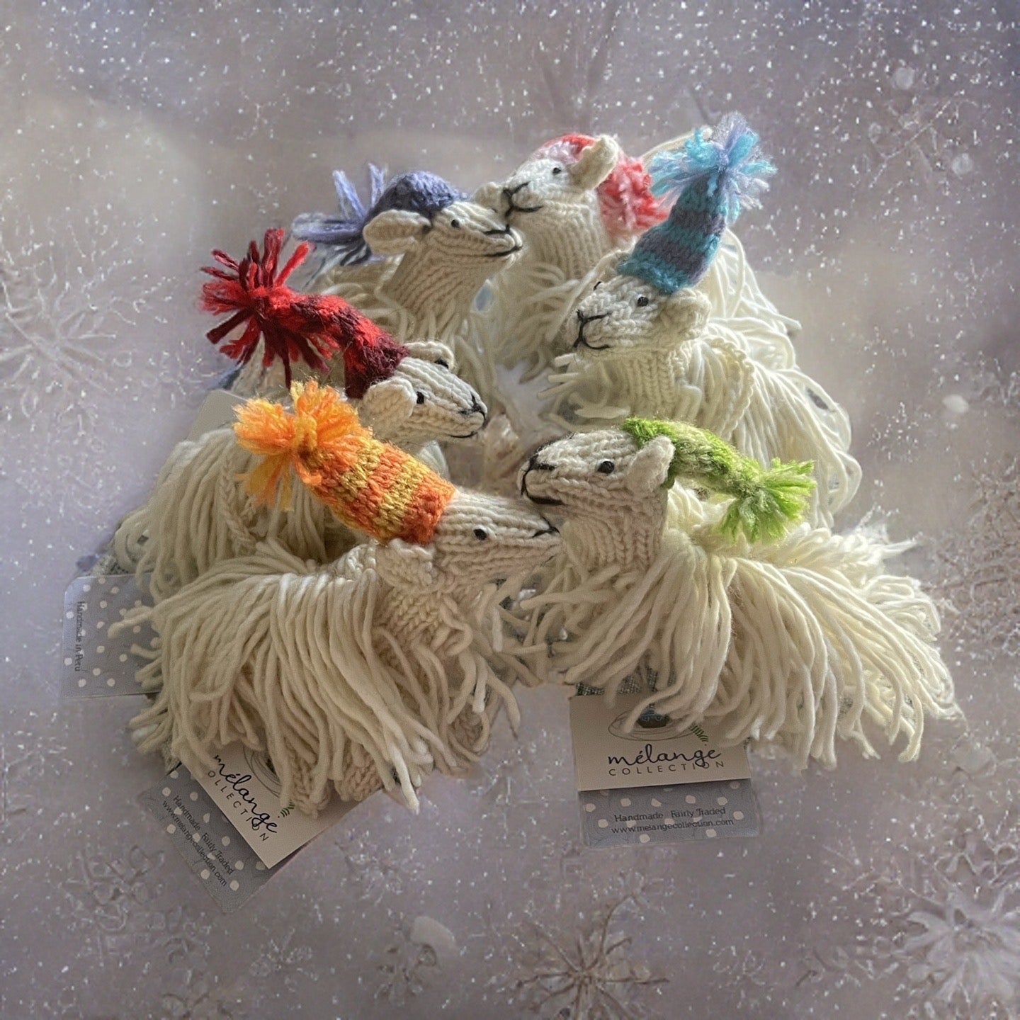 Llama Long Haired Stocking Hat Ornaments