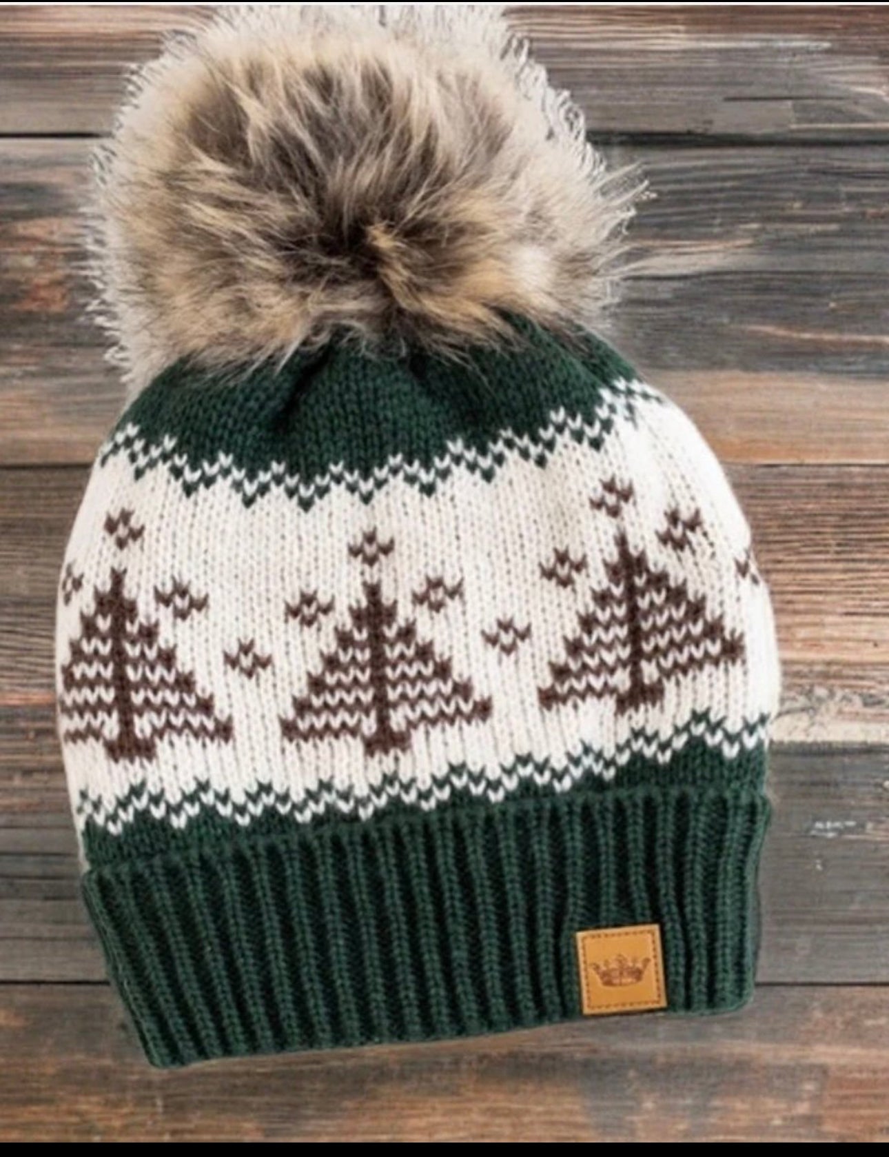 Cute Tree Knit Hat Fully Lined