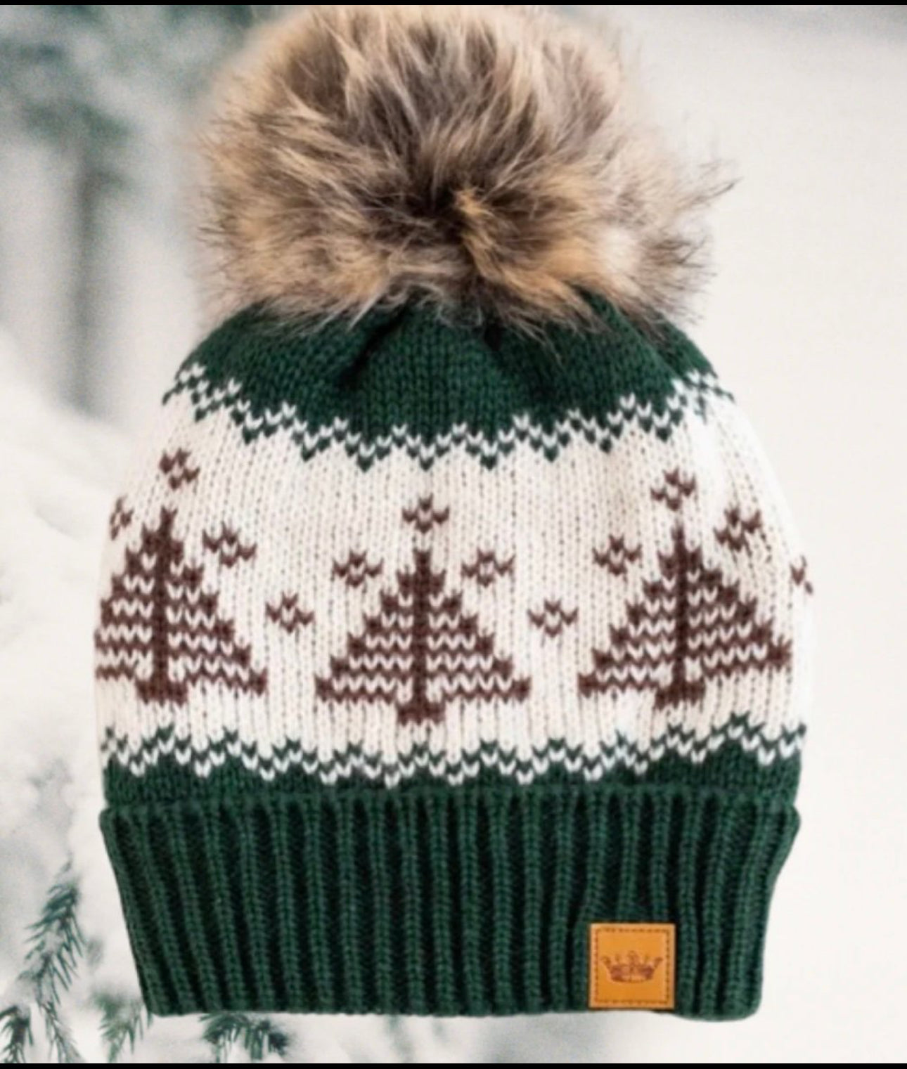 Cute Tree Knit Hat Fully Lined