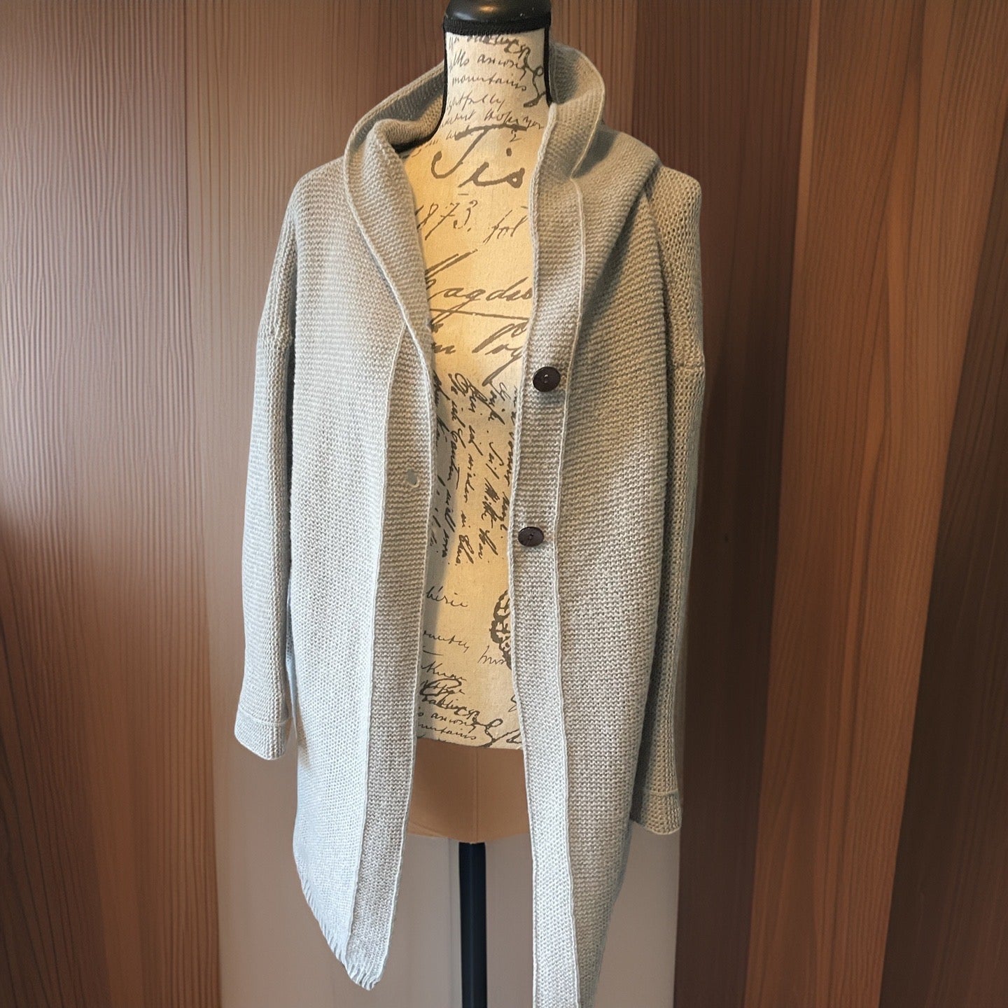 Hooded Cardigan with Two Button closure