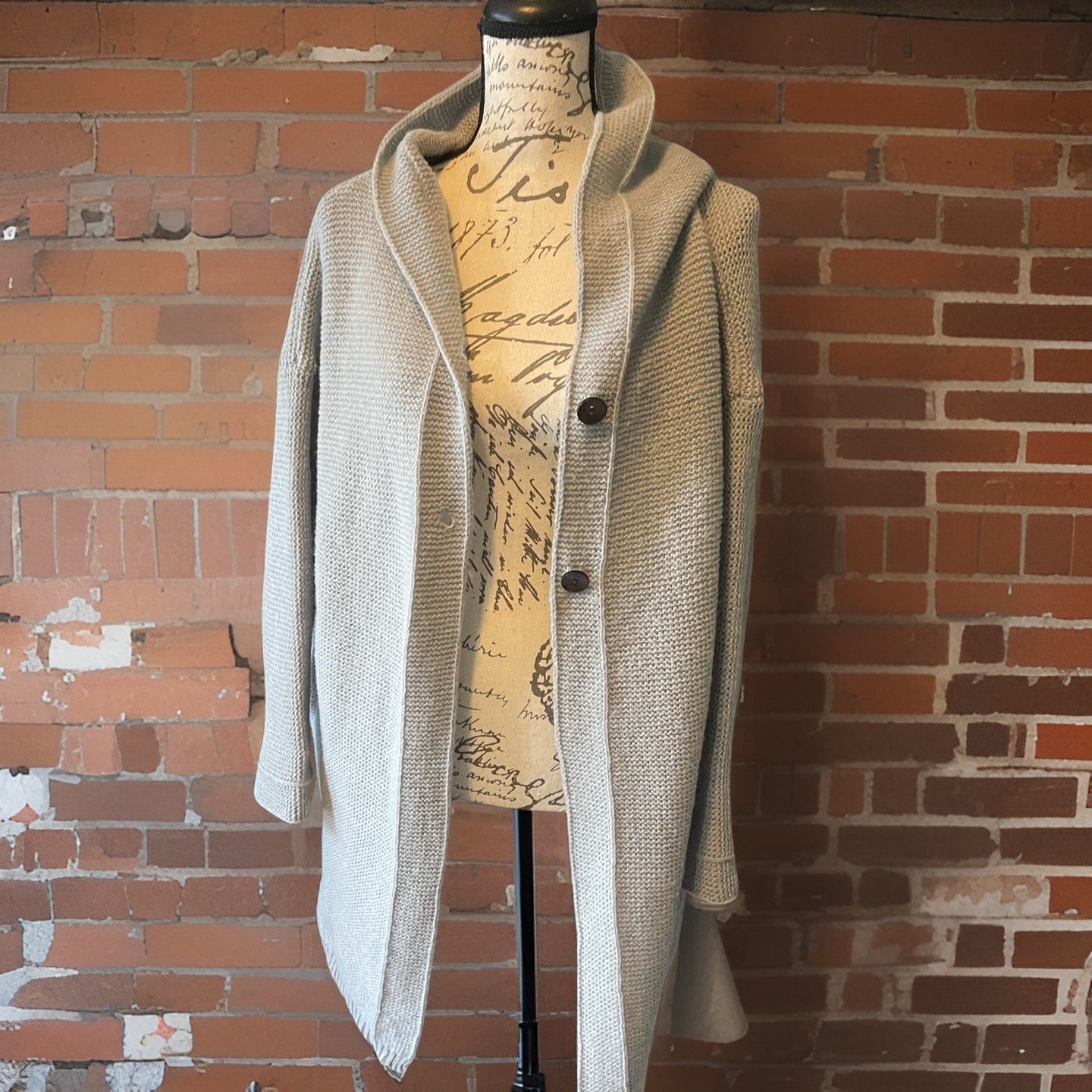 Hooded Cardigan with Two Button closure