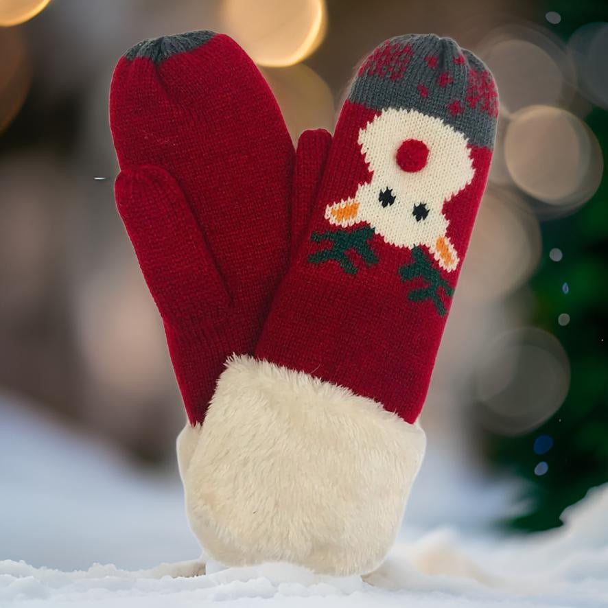 Reindeer Sherpa Lined Mittens