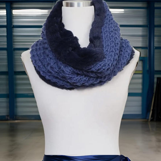 Knit Faux Fur Infinity Scarf