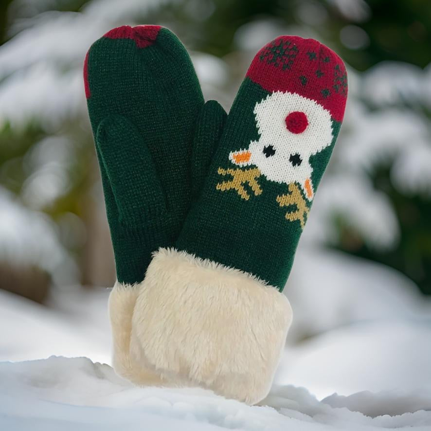 Reindeer Sherpa Lined Mittens