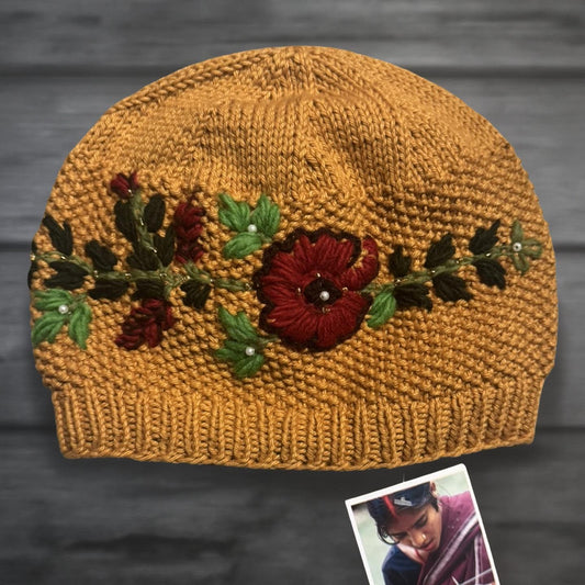 Embroidered Flower Hat- Cotton