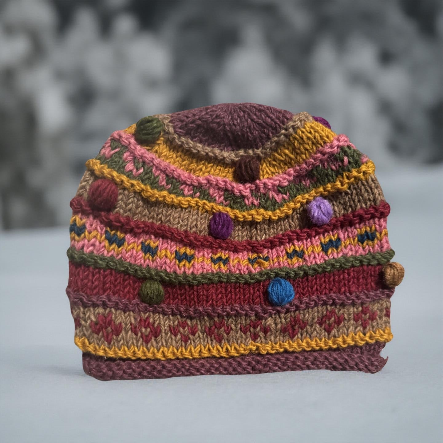 Wool Knit Babble Hat for a purpose