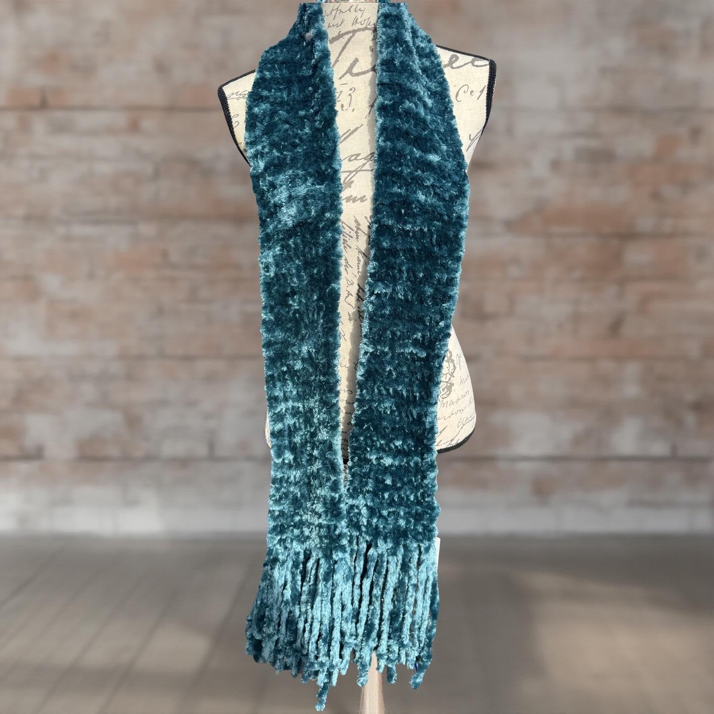 Velvet Hand-Knit Scarves