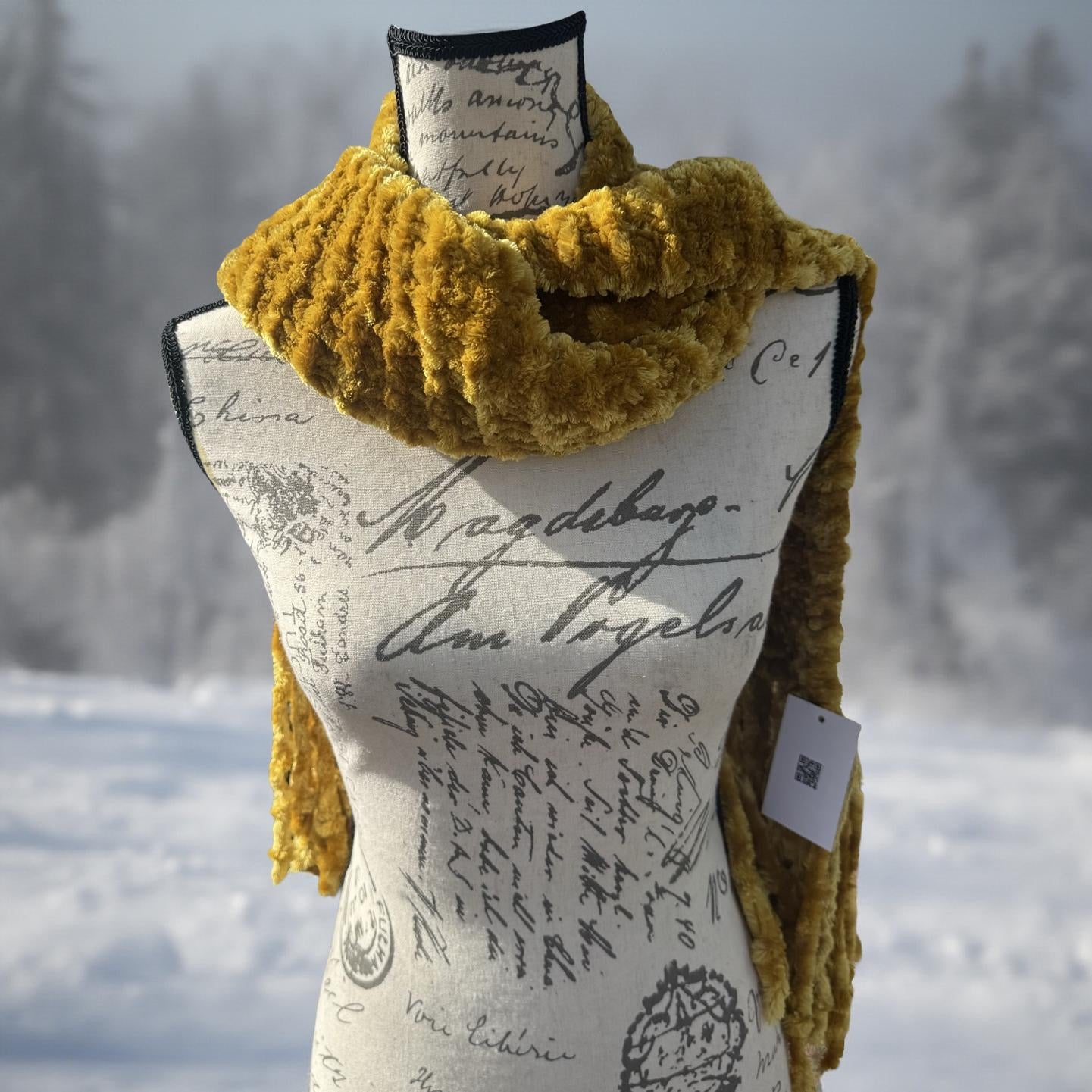 Velvet Hand-Knit Scarves