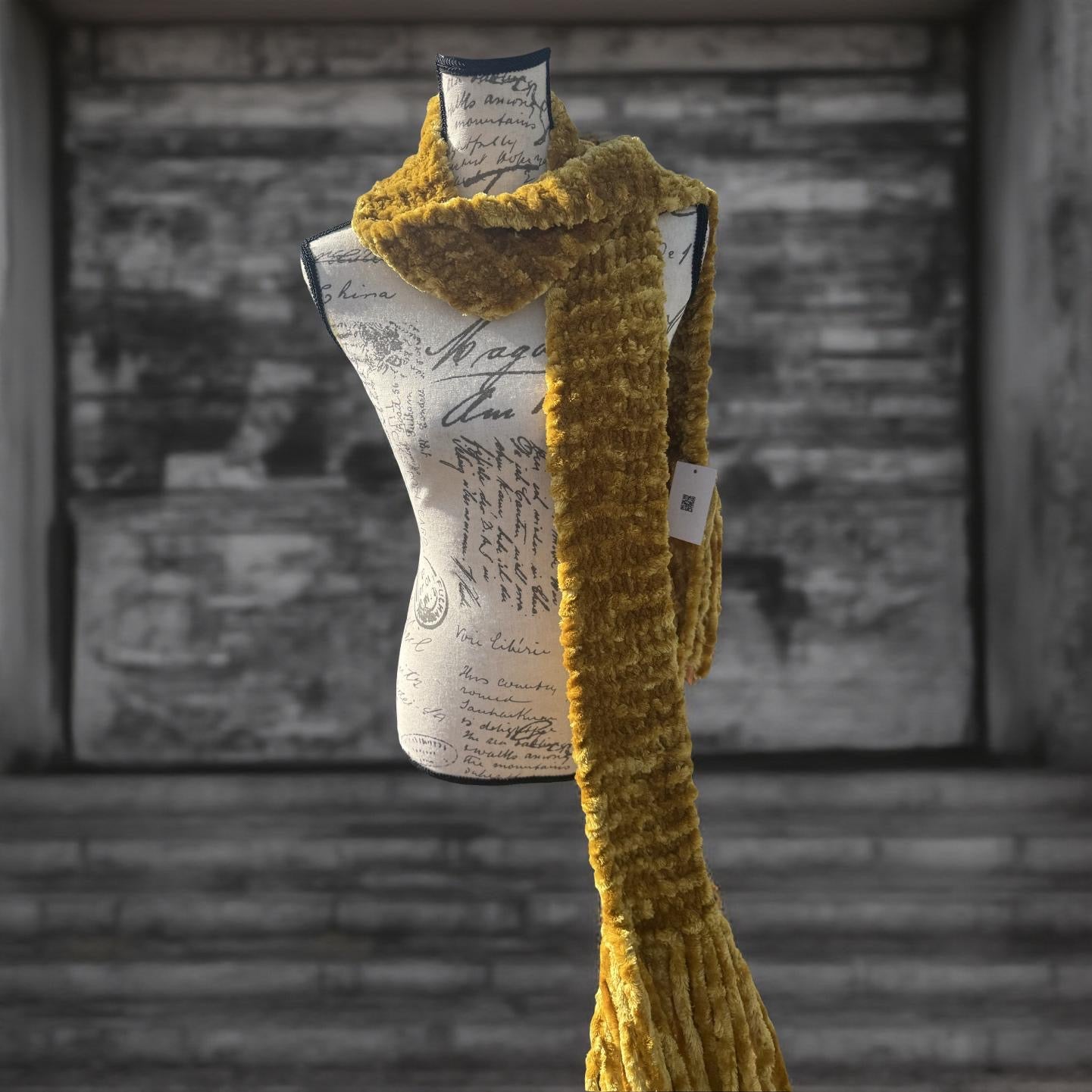Velvet Hand-Knit Scarves