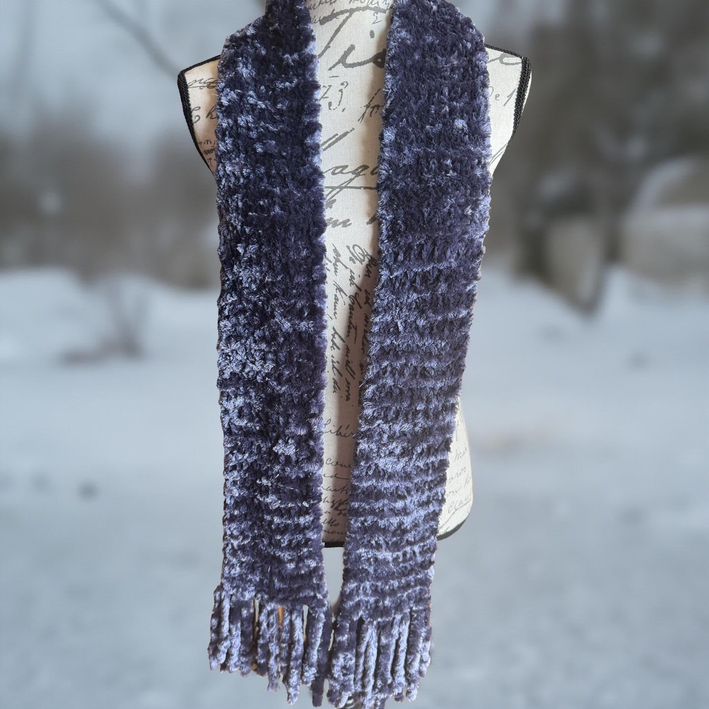 Velvet Hand-Knit Scarves