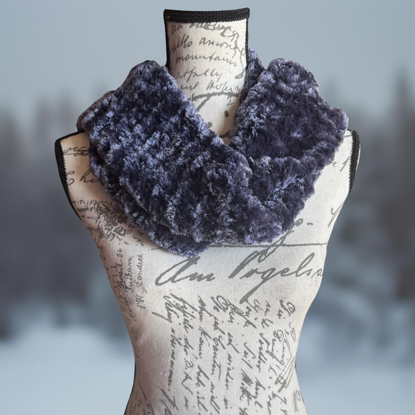 Velvet Hand-Knit Scarves