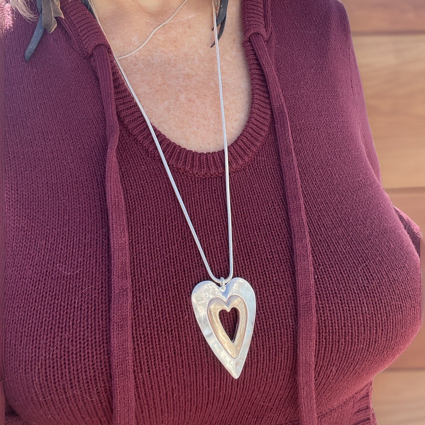 Heart Tall and Long Necklace