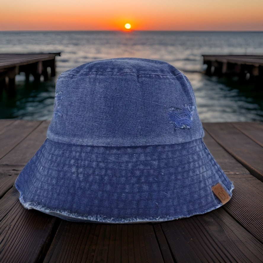 CC Stone Washed Denim Bucket Hat